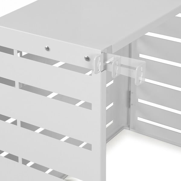 ID MARKET - Cache climatiseur en métal blanc protection unité extérieur 95 x 50 x 80 cm - large