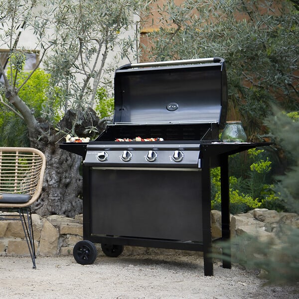 HAPPY GARDEN - Barbecue au gaz RENO - 4 brûleurs avec thermomètre 14kW - large