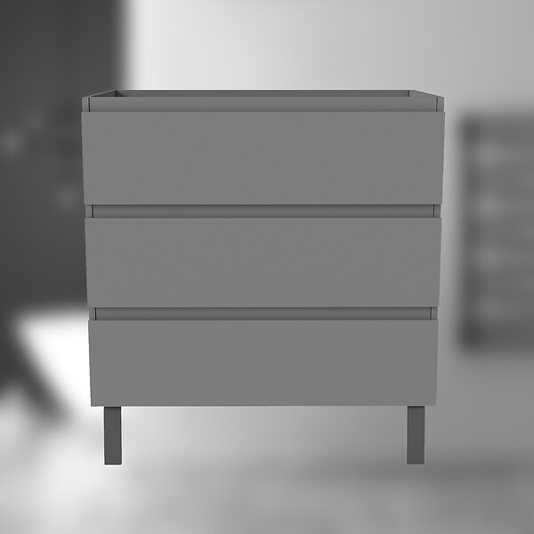 AICA SANITAIRE - AICA Meuble de Salle de Bain 80cm avec 3 tiroirs + 2 Pieds, Meuble sans vasque, Anthracite - large