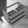 AICA SANITAIRE - AICA Meuble de Salle de Bain 100cm avec 3 tiroirs + 2 Pieds, Meuble sans vasque, Anthracite - vignette