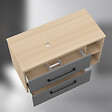AICA SANITAIRE - AICA Meuble de Salle de Bain suspendu, 2 Tiroirs + Rangements Ouverts, 100x46x52cm, Chêne + Anthracite, Sans Compter Vasque - vignette