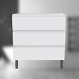 AICA SANITAIRE - AICA Meuble de Salle de Bain 80cm avec 3 tiroirs + 2 Pieds, Meuble sans vasque, Blanc - vignette