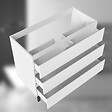 AICA SANITAIRE - AICA Meuble de Salle de Bain 100cm avec 3 tiroirs + 2 Pieds, Meuble sans vasque, Blanc - vignette