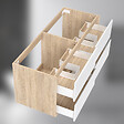 AICA SANITAIRE - AICA Meuble sous vasque suspendu 120 cm + 4 tiroirs, Blanc et Chêne, sans compter lavabo - vignette
