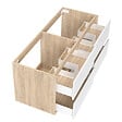 AICA SANITAIRE - AICA Meuble sous vasque suspendu 120 cm + 4 tiroirs, Blanc et Chêne, sans compter lavabo - vignette