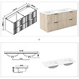 AICA SANITAIRE - Aica Meuble de salle de bain suspendu 120 cm Chêne + 4 tiroirs, avec Vasque + Miroir LED - vignette
