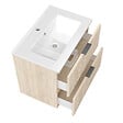 AICA SANITAIRE - Aica Meuble de salle de bain suspendu 60 cm Chêne + 2 tiroirs, avec Vasque + Miroir LED - vignette