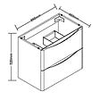 AICA SANITAIRE - AICA Ensemble Meuble Salle de Bain Brillant Suspendu 100cm, Blanc + Chêne, Meuble 2 tiroirs + Lavabo + Armoire salle de bain avec miroir - vignette