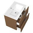 AICA SANITAIRE - Aica Meuble de salle de bain suspendu 60 cm Noyer + 2 tiroirs, avec Vasque + Miroir LED - vignette