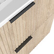 AICA SANITAIRE - Aica Meuble de salle de bain suspendu 80 cm Chêne + 2 tiroirs, avec Vasque + Armoire salle de bain avec miroir - vignette