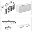 AICA SANITAIRE - Aica Meuble de salle de bain suspendu 120 cm Blanc + 4 tiroirs, avec Vasque + Miroir LED - vignette