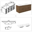 AICA SANITAIRE - Aica Meuble de salle de bain suspendu 120 cm Noyer + 4 tiroirs, avec Vasque + Miroir LED - vignette