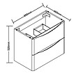 AICA SANITAIRE - AICA Ensemble Meuble Salle de Bain Brillant Suspendu 100cm, Blanc + Chêne, Meuble 2 tiroirs + Lavabo + Miroir LED + 2Colonne - vignette