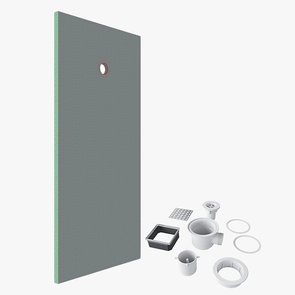 AICA SANITAIRE - Pack de 3 receveur de douche prêt à carreler - 180x90x4 cm - Avec kit de bonde complet - En polystyrène extrudé, recoupable sur mesure, rectangulaire - large