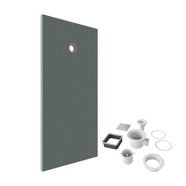 AICA SANITAIRE - Pack de 2 receveur de douche prêt à carreler - 160x90x4 cm - Avec kit de bonde complet - En polystyrène extrudé, recoupable sur mesure, rectangulaire - large