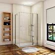 AICA SANITAIRE - Aica Cabine De Douche 100x70x195cm - Profil de porte et élément H.197cm - Porte De Douche Pivotante Avec 1 Élément Fixe Et Une Paroi Latérale - vignette