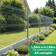 EASY CLOTURE - Kit complet grillage rigide gris anthracite L 20m fil 4/5mm H1m98 avec soubassement béton - vignette