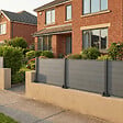 EASY CLOTURE - Kit clôture composite et aluminium sur platine L3.60m x H1m gris anthracite - vignette