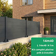 EASY CLOTURE - Kit clôture composite et aluminium sur platine L14.40m x H1m gris anthracite - vignette