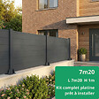 EASY CLOTURE - Kit clôture composite et aluminium sur platine L7.20m x H1m gris anthracite - vignette