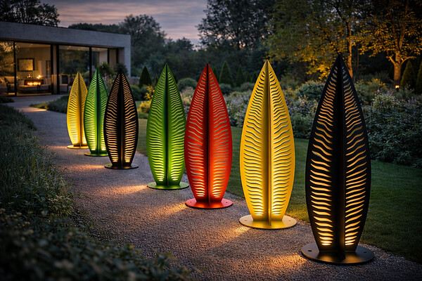 PROTOCOLE HOME - Sapin décoratif extérieur en acier 3 mm - Sculpture design pour jardin et terrasse - large