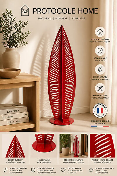PROTOCOLE HOME - Sapin décoratif extérieur en acier 3 mm - Sculpture design pour jardin et terrasse - large
