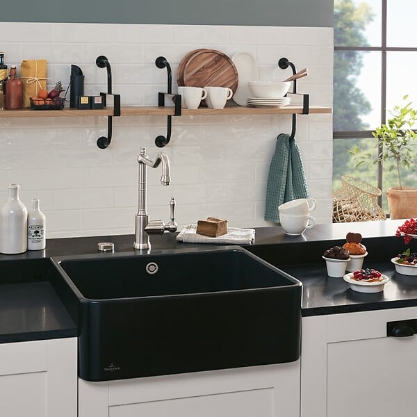 VILLEROY ET BOCH - Robinet cuisine  Avia 2.0 Acier massif + nettoyant - large