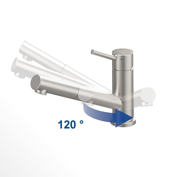 VILLEROY ET BOCH - Robinet cuisine rabattable  Como Shower window Anthracite + nettoyant - large