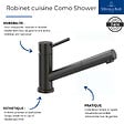 VILLEROY ET BOCH - Robinet cuisine rabattable  Como Shower window Anthracite - vignette