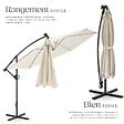 TECTAKE - Parasol à pied central déporté pivotant 360° en polyester beige led solaire 3,5x3,5 m - vignette