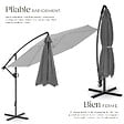 TECTAKE - Parasol à pied central pivotant 360° en acier gris grande taille 3 5 x 3 5 m toile polyester - vignette
