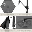 TECTAKE - Parasol à pied central pivotant 360° en acier gris grande taille 3 5 x 3 5 m toile polyester - vignette