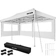 TECTAKE - Pavillon pliable Viola 3 x 6 m, aluminium, 3 parois latérales blanc - vignette