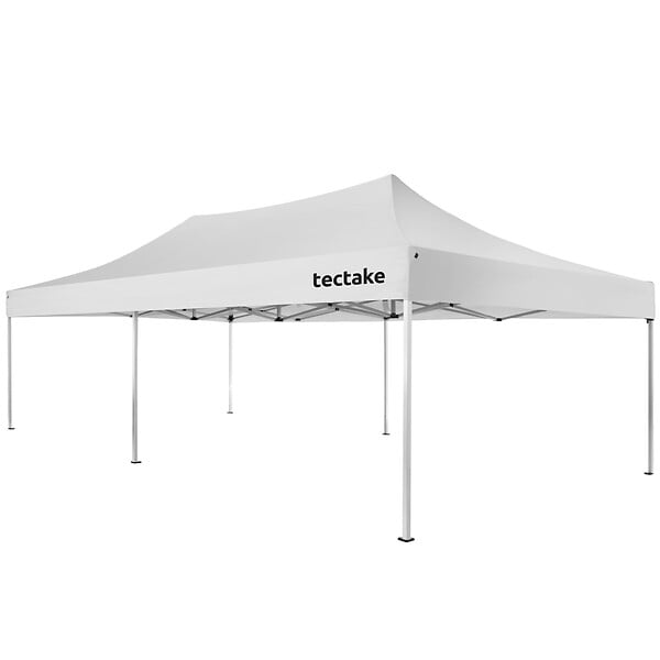 TECTAKE - Pavillon pliable Viola 3 x 6 m, aluminium, 3 parois latérales blanc - large