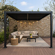 CONCEPT USINE - Pergola bioclimatique 4x3m adossée en aluminium noir SIFNOS - vignette
