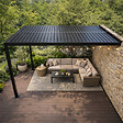CONCEPT USINE - Pergola bioclimatique 4x3m adossée en aluminium noir SIFNOS - vignette