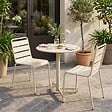 OVIALA - Ensemble table de jardin et 2 chaises en métal ivoire - Palavas - vignette