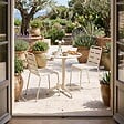 OVIALA - Ensemble table de jardin et 2 chaises en métal ivoire - Palavas - vignette