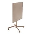 OVIALA - Ensemble table 70 cm et 2 chaises de jardin en métal taupe - Palavas - vignette