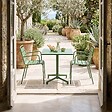 OVIALA - Ensemble table 70 cm et 2 fauteuils de jardin en métal vert cactus - Palavas - vignette