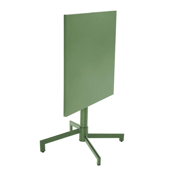 OVIALA - Ensemble table 70 cm et 2 fauteuils de jardin en métal vert cactus - Palavas - large
