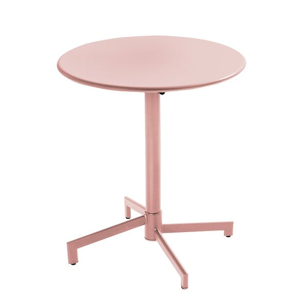 OVIALA - Ensemble table de jardin et 2 chaises en métal rose poudré - Palavas - large