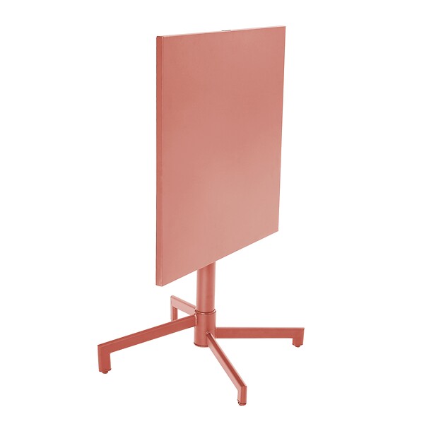 OVIALA - Ensemble table 70 cm et 2 chaises de jardin en métal argile - Palavas - large