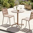OVIALA - Ensemble table de jardin et 2 chaises en métal taupe - Palavas - vignette