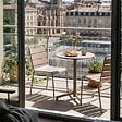OVIALA - Ensemble table de jardin et 2 chaises en métal taupe - Palavas - vignette
