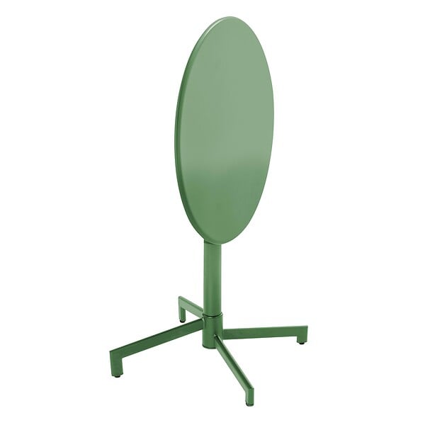 OVIALA - Ensemble table de jardin et 2 chaises en métal vert cactus - Palavas - large