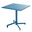 OVIALA - Ensemble table 70 cm et 2 chaises de jardin en métal bleu pacific - Palavas - vignette