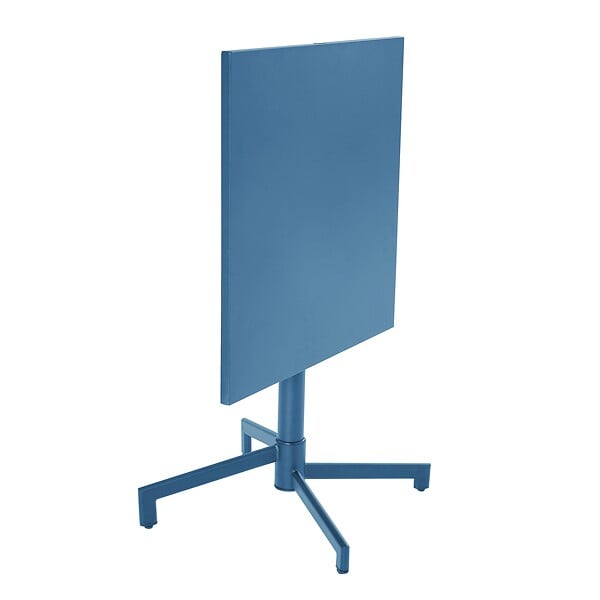 OVIALA - Ensemble table 70 cm et 2 chaises de jardin en métal bleu pacific - Palavas - large