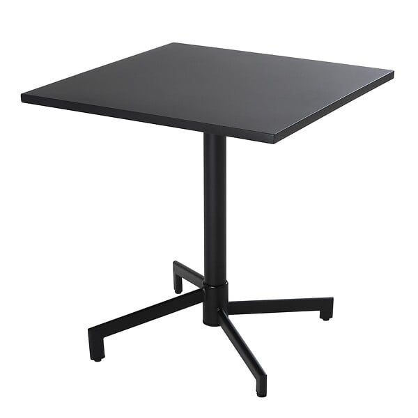 OVIALA - Ensemble table 70 cm et 2 fauteuils de jardin en métal gris anthracite - Palavas - large
