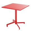 OVIALA - Ensemble table 70 cm et 2 fauteuils de jardin en métal rouge - Palavas - vignette
